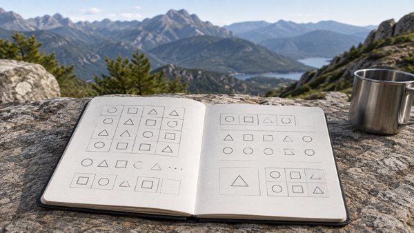 Cuaderno de campo con pruebas de atención en exterior