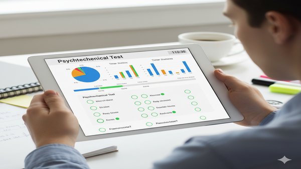 Persona realizando simulacro TMB en tablet