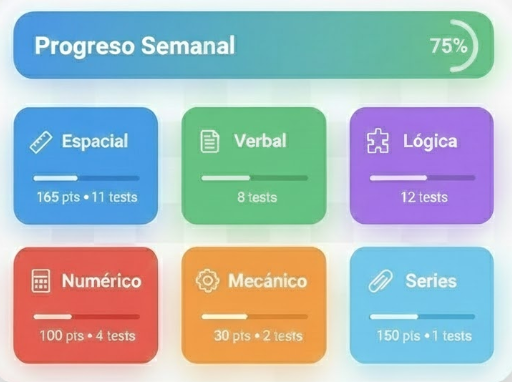 Widget de gamificación mostrando niveles, XP y logros