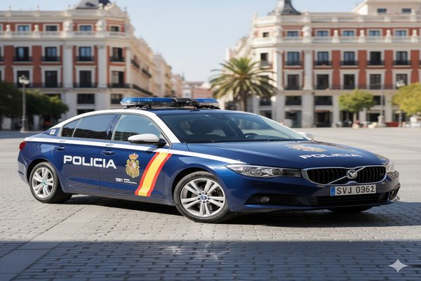 Policía Nacional con uniforme azul en servicio